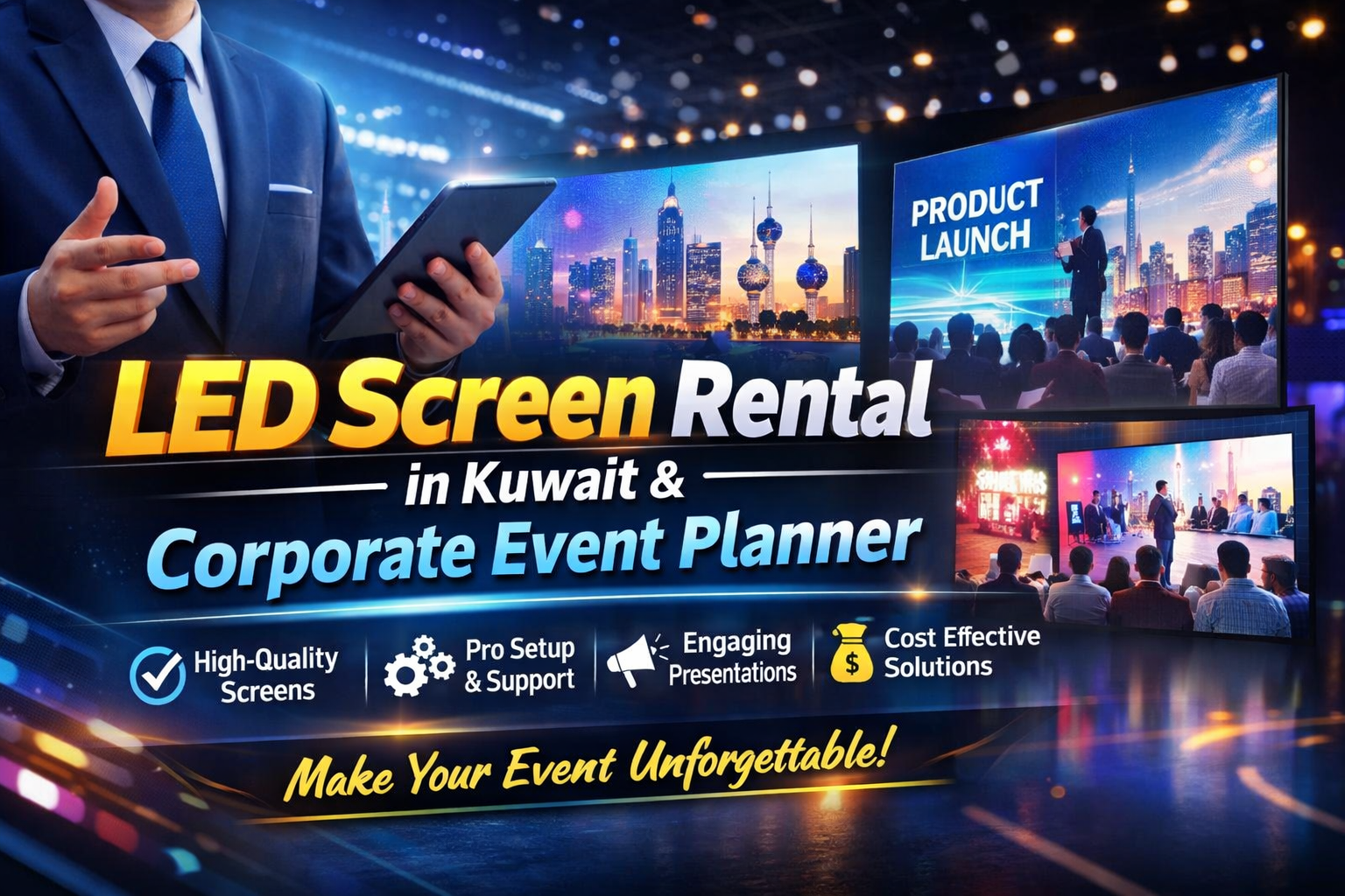 High-Quality LED Poster Screen Rental Services in Kuwait for Events